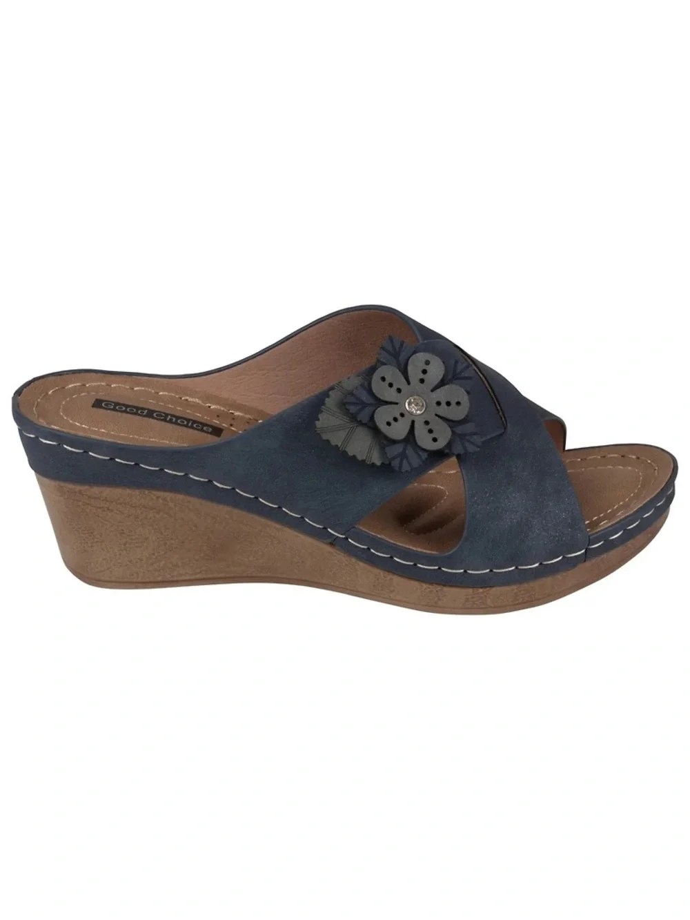 ♥️♥️ Good Choice Women’s Selly Flower Wedge Sandals | Navy US 6.5
